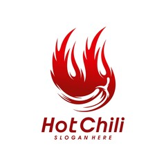 Red Hot Chili logo designs concept vector, Spicy Pepper logo designs template
