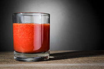 Glass with tomato juice