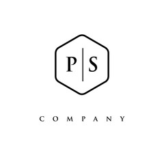 initial PS logo design vector
