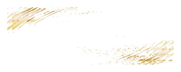 Golden paint in frame with copy space on white background