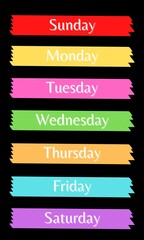 Day of the month on colors note black background