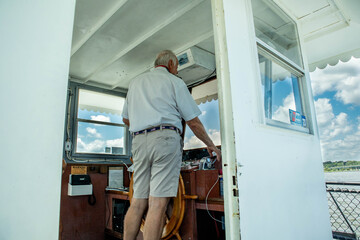 Captain controlling the ship