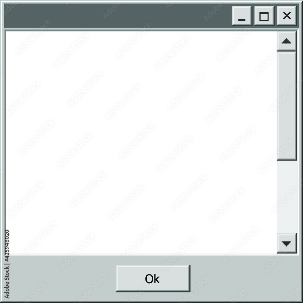 Poster window interface flat style vector illustration. opened browser window template. design for web and 