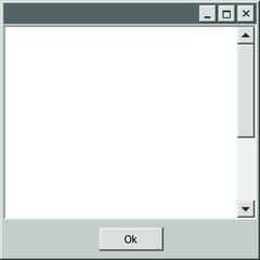 Window interface flat style vector illustration. Opened browser window template. Design for web and mobile app.  