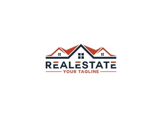 a real estate logo with a unique and luxurious home