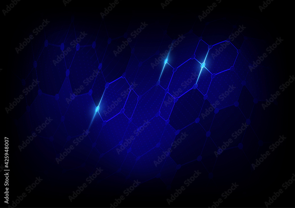 Poster abstract hexagon wave technology background. future communication network vector illustration.digita