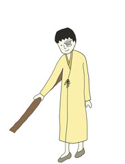 眼科の手術後の患者さん