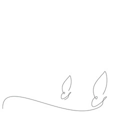 Butterfly fly line draw vector illustration