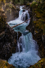 waterfall in the mountains