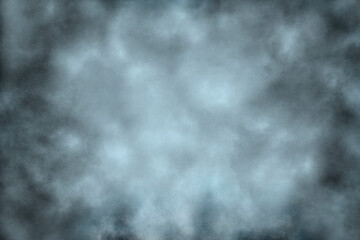 Grainy background texture in turquoise tones. The effect of puffs of smoke on the canvas, darkening towards the edge of the image. 