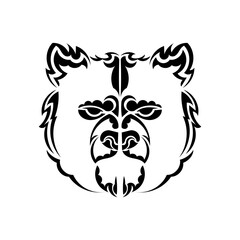 Bear face patterns. Maori style. Vector.