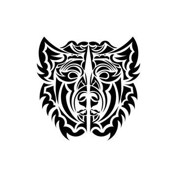 Tattoo dog patterns polynesia. Isolated. Vector