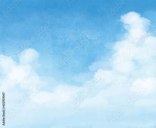 青空 雲 入道雲 夏 イラスト 手描き Art Wall Mural A トワトワ