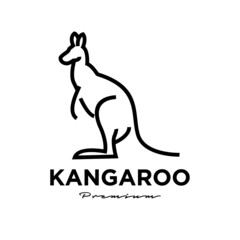 kangaroo wallaby logo vector icon premium illustration
