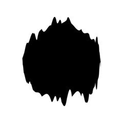 Black brush art vector illustration.