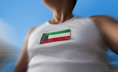 The national flag of Kuwait on the athlete's chest