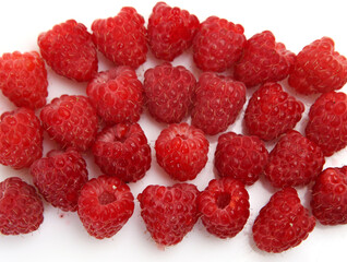 ripe raspberry berry on a white background