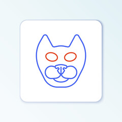 Line Cat icon isolated on white background. Colorful outline concept. Vector
