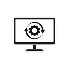 Progress setting on computer. System update icon concept isolated on white background. Vector illustration