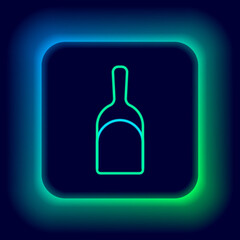 Glowing neon line Dustpan icon isolated on black background. Cleaning scoop services. Colorful outline concept. Vector