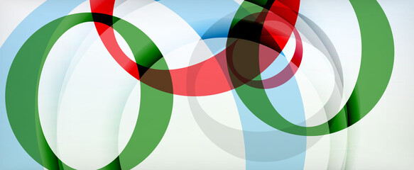 Obraz premium Ring geometric shapes, o letter repetition wallpaper. Abstract background for business or technology presentations, internet posters or web brochure covers