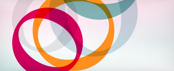 Ring geometric shapes, o letter repetition wallpaper. Abstract background for business or technology presentations, internet posters or web brochure covers