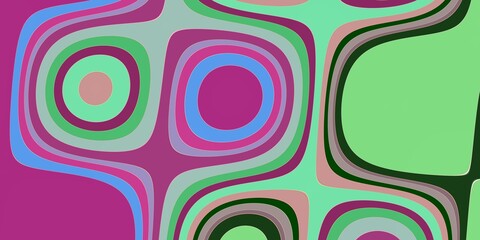 Pink violet green circular abstract background with circles