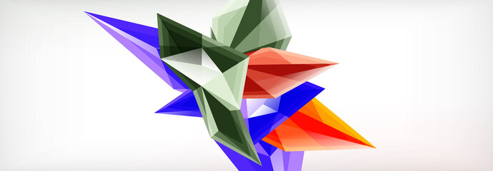 Vector 3d triangles and pyramids abstract background for business or technology presentations, internet posters or web brochure covers