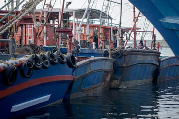 Fototapeta na wymiar Fishing boat in the harbor