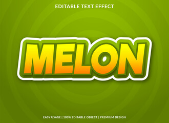 melon text effect template design with modern and abstract style use for business brand and logo