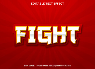 fight text effect template design with modern and abstract style use for business brand and logo