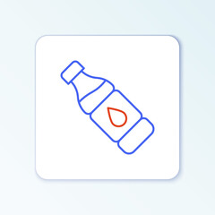 Line Bottle of water icon isolated on white background. Soda aqua drink sign. Colorful outline concept. Vector