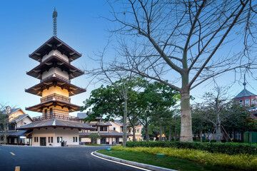 Japanese architecture in Haihuadao Park, Hainan, China.