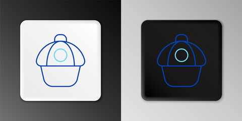 Line Baseball cap icon isolated on grey background. Sport equipment. Sports uniform. Colorful outline concept. Vector