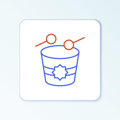 Line Ramadan drum icon isolated on white background. Colorful outline concept. Vector