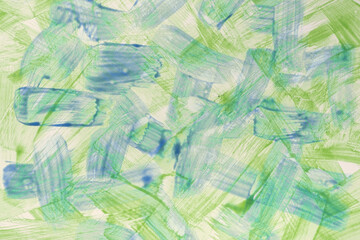 Abstract art background light blue and green colors. Watercolor painting with vibrant color strokes and splash.
