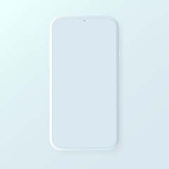 Trendy mobile phone template with blank screen for design app and presentation.