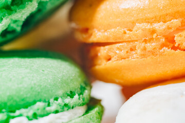 Close-up of colorful macaroons
