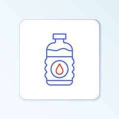 Line Bottle of water icon isolated on white background. Soda aqua drink sign. Colorful outline concept. Vector