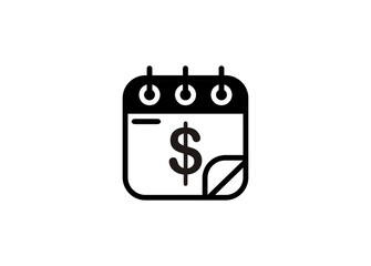 Monthly financial. Simple illustration in black and white