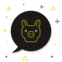 Line Pig icon isolated on white background. Animal symbol. Colorful outline concept. Vector