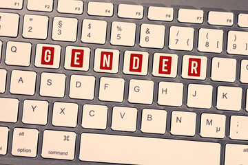 Ein Computer und das Wort Gender