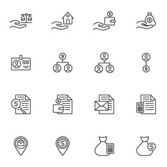 Business and finance line icons set