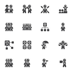 Business people vector icons set