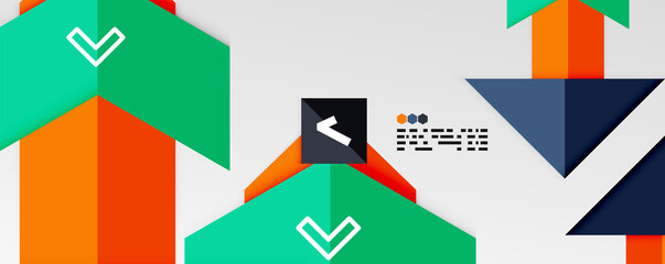 Shiny color triangles and geometric shapes vector abstract background