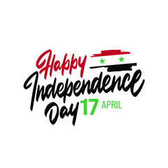 Syria independence movement day, Patriotic Syrian flag banner post concept for April 17, Vector