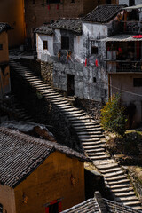 Obraz premium the long steps in a Chinese old town