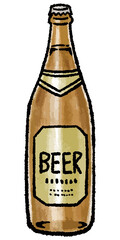 【手描きベクターイラスト素材】ビール瓶のイラスト