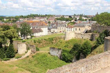Fototapeta na wymiar ramparts and city of falaise in normandy (france) 