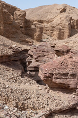 Red Canyon in southern Israel. natural rock formations.
